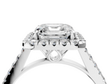 White gold Asscher Halo Pavé Diamond Engagement Ring with Four-Prong Setting_7