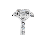 White gold Asscher Halo Pavé Diamond Engagement Ring with Four-Prong Setting_8