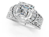 White gold Asscher Halo Pave Diamond Engagement Ring with Milgrain Detailing_52