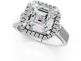 White gold Asscher Halo Pave Split Shank Prong Setting Ring_27