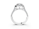 White gold Asscher Halo Pave Split Shank Prong Setting Ring_29
