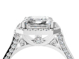 White gold Asscher Halo Pave Split Shank Prong Setting Ring_30