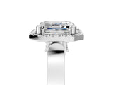 White gold Asscher Halo Pave Split Shank Prong Setting Ring_31