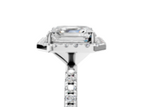 White gold Asscher Halo Round Diamond Pavé Band Four-Prong Ring_8