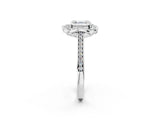 White gold Asscher Halo Round Diamond Pave Band with Four-Prong Setting_79