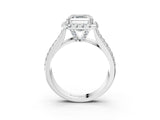 White gold Asscher Halo Round Diamond Pave Band with Prong Setting_15