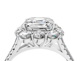 White gold Asscher Halo Split Shank Diamond Engagement Ring with Pave Band and Four-Prong Setting_28