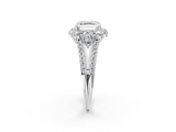 White gold Asscher Halo Split Shank Diamond Engagement Ring with Prong Setting_25