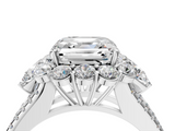 White gold Asscher Halo Split Shank Diamond Engagement Ring with Prong Setting_27