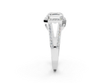 White gold Asscher Halo Split Shank Diamond Ring with Four-Prong Setting_25