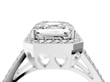 White gold Asscher Halo Split Shank Diamond Ring with Four-Prong Setting_27
