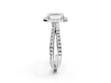 White gold Asscher Halo Split Shank Diamond Ring with Pavé Setting_55