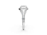 White gold Asscher Halo Split Shank Pave Diamond Ring with Four-Prong Setting_54