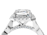 White gold Asscher Halo Twist Band Solitaire Ring_10
