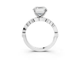 White gold Asscher Milgrain Bezel Diamond Engagement Ring with Solitaire Prong Setting_38