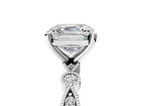 White gold Asscher Milgrain Bezel Diamond Engagement Ring with Solitaire Prong Setting_41