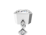 White gold Asscher Milgrain Marquise Diamond Twist Band Ring_38