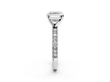 White gold Asscher Milgrain Pave Diamond Engagement Ring with Four-Prong Setting_8