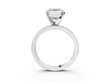 White gold Asscher Milgrain Pave Diamond Engagement Ring with Four-Prong Setting_9