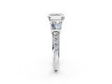 White gold Asscher Solitaire Baguette Side Stone Channel Set Engagement Ring_9