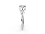 White gold Asscher Solitaire Beaded Band Six-Prong Setting_6