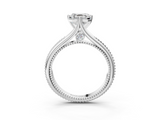 White gold Asscher Solitaire Beaded Band Six-Prong Setting_7