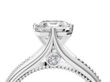 White gold Asscher Solitaire Beaded Band Six-Prong Setting_8