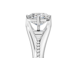 White gold Asscher Solitaire Beaded Band Six-Prong Setting_9