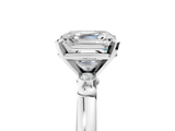 White gold Asscher Solitaire Beaded Band with Four-Prong Setting_12