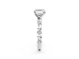 White gold Asscher Solitaire Bezel-Set Diamond Ring with Beaded Band and Four-Prong Setting_53