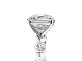 White gold Asscher Solitaire Bezel-Set Diamond Ring with Beaded Band and Four-Prong Setting_56