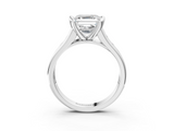 White gold Asscher Solitaire Bezel-Set Diamond Ring with Channel-Set Band_25