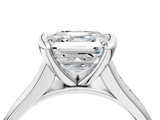 White gold Asscher Solitaire Bezel-Set Diamond Ring with Channel-Set Band_27