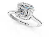 White gold Asscher Solitaire Cathedral Diamond Ring with Six-Prong Setting_19