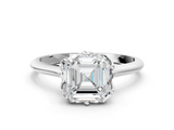 White gold Asscher Solitaire Cathedral Diamond Ring with Six-Prong Setting_24