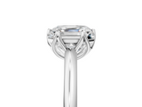 White gold Asscher Solitaire Cathedral Diamond Ring with Six-Prong Setting_30