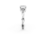 White gold Asscher Solitaire Celtic Knot Engagement Ring with Four-Prong Setting_30