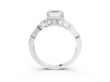 White gold Asscher Solitaire Celtic Knot Engagement Ring with Four-Prong Setting_31