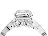 White gold Asscher Solitaire Celtic Knot Engagement Ring with Four-Prong Setting_32