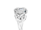 White gold Asscher Solitaire Celtic Knot Engagement Ring with Four-Prong Setting_33