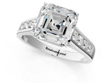 White gold Asscher Solitaire Channel-Set Diamond Engagement Ring with Four-Prong Setting_33