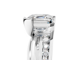 White gold Asscher Solitaire Channel-Set Split Shank Ring with Tension Prong Setting_20
