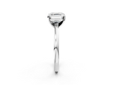 White gold Asscher Solitaire Diamond Engagement Ring with Four-Prong Setting on a Classic Band_23