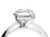 White gold Asscher Solitaire Diamond Engagement Ring with Four-Prong Setting on a Classic Band_25