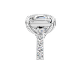 White gold Asscher Solitaire Diamond Engagement Ring with Pave Band and Six-Prong Setting_11