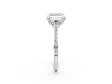 White gold Asscher Solitaire Diamond Engagement Ring with Pave Band and Six-Prong Setting_8