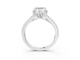 White gold Asscher Solitaire Diamond Engagement Ring with Pave Band and Six-Prong Setting_9