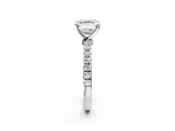 White gold Asscher Solitaire Diamond Pavé Band with Four-Prong Setting_13