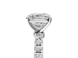 White gold Asscher Solitaire Diamond Pavé Band with Four-Prong Setting_16