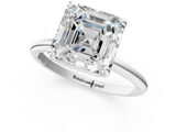 White gold Asscher Solitaire Diamond Ring with 4-Prong Setting on a Classic Band_4